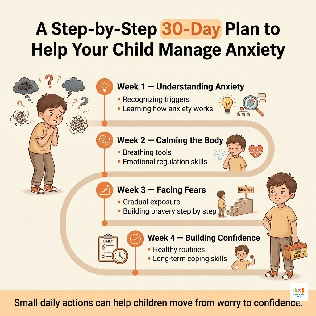 The Anxiety Calm Toolkit for Kids  Worksheets • Calm Routines • Bedtime Tools • 30-Day Confidence Plan