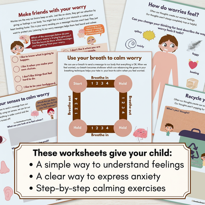 The Anxiety Calm Toolkit for Kids  Worksheets • Calm Routines • Bedtime Tools • 30-Day Confidence Plan