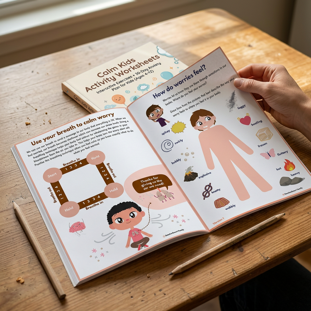 The Anxiety Calm Toolkit for Kids  Worksheets • Calm Routines • Bedtime Tools • 30-Day Confidence Plan
