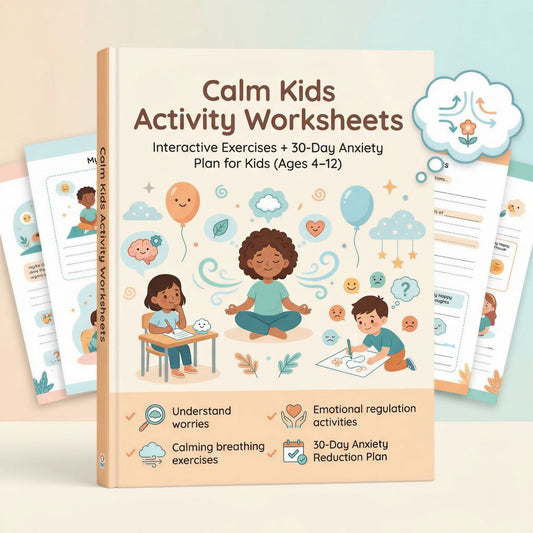 The Anxiety Calm Toolkit for Kids  Worksheets • Calm Routines • Bedtime Tools • 30-Day Confidence Plan