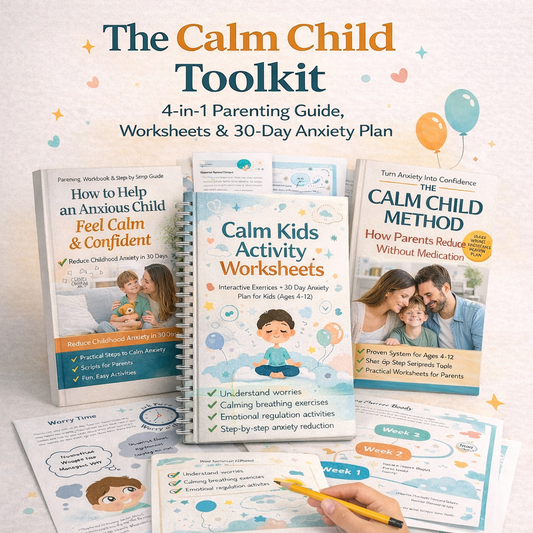 The Calm Child Toolkit  4-in-1 Parenting Guide, Worksheets & 30-Day Anxiety Plan
